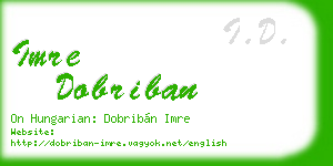 imre dobriban business card